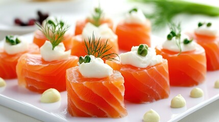 Delicious Smoked Salmon Canap s with Cream Cheese and Dill