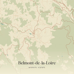 Fototapeta premium Vintage map of Belmont-de-la-Loire, France.