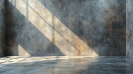 Industrial concrete wall with shadows creating dramatic effect