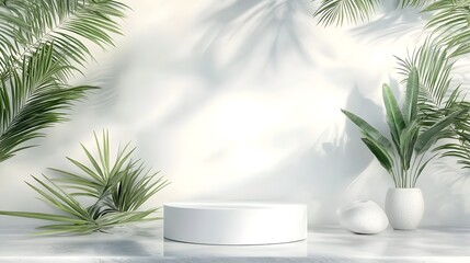 Serene Minimalist Podium Reflecting Infinite Ocean and Sky