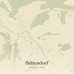 Obraz premium Vintage map of Bettendorf, France.