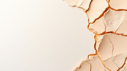 Cracked clay texture with earth tones and negative space, suitable for background or abstract design