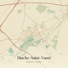 Vintage map of Biache-Saint-Vaast, France.