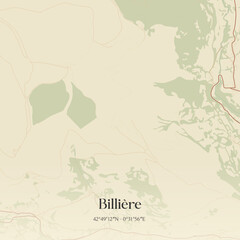 Obraz premium Vintage map of Billière, France.