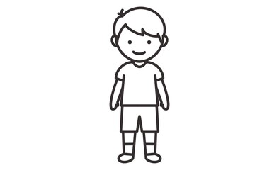 シンプルな男の子のアイコン 可愛い子供のピクトグラムイラスト