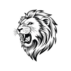 lion head silhouette vector illustration