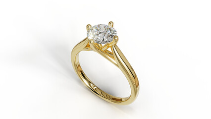 3D render of a gold solitaire ring with a natural diamond, featuring an elegant and luxurious design. Perfect for jewelry, engagement, wedding, or fashion.
Realistic details with professional lighting