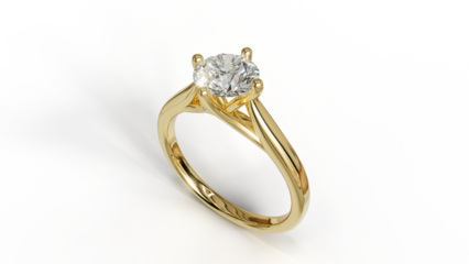 3D render of a gold solitaire ring with a natural diamond, featuring an elegant and luxurious design. Perfect for jewelry, engagement, wedding, or fashion.
Realistic details with professional lighting