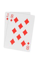 card gambling isolated on white background