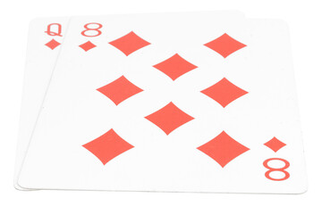 card gambling isolated on white background