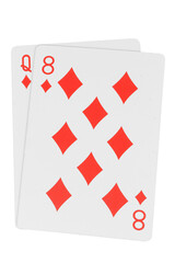 card gambling isolated on white background