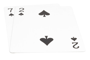 card gambling isolated on white background