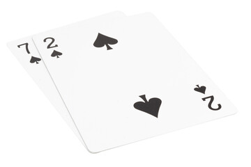 card gambling isolated on white background