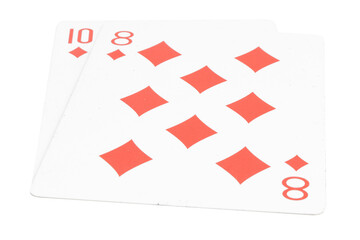 card gambling isolated on white background