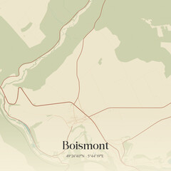 Fototapeta premium Vintage map of Boismont, France.