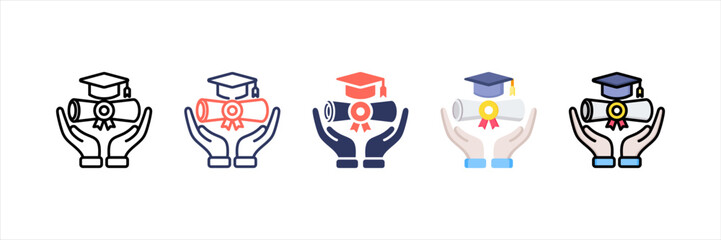 Fototapeta premium Academic Multistyle Icon Set