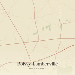 Vintage map of Boissy-Lamberville, France.
