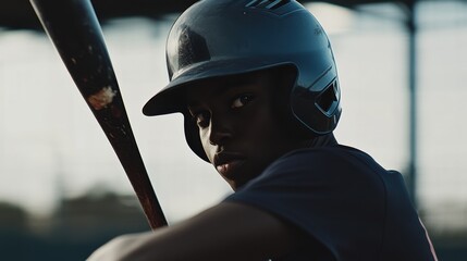 Baseball playoffs with a batter getting ready to swing. Featuring concentration and readiness