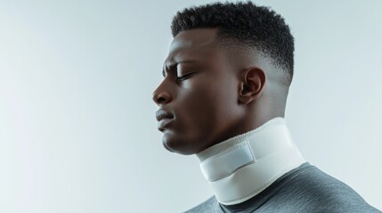 Sports injury from a neck injury during football. Featuring rehabilitation and recovery