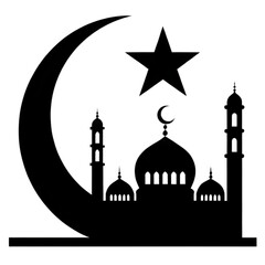 silhouette of a mosque