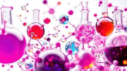 Colorful Chemical Reactions, Scientific Illustrations