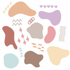 Abstract doodle blob shape. Hand drawn element. Scribble set modern vector illustration. 