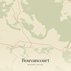 Obraz premium Vintage map of Bouvancourt, France.