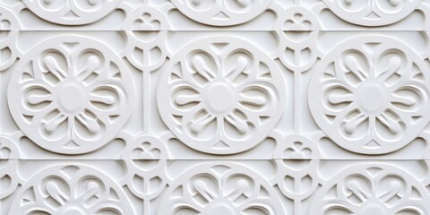 White Embossed Floral Pattern Wall Tile offers elegant design for interior decoration.