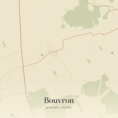 Obraz premium Vintage map of Bouvron, France.