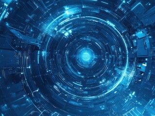 Fototapeta premium Futuristic digital abstract design with glowing effects