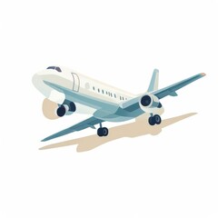 Obraz premium an AI Image Generator, Airplane Flying Above Clouds in Minimalist