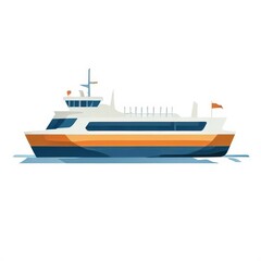 Naklejka premium an AI Image Generator, Illustration of a Passenger Ferry