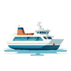 Naklejka premium an AI Image Generator, Illustration of a Passenger Ferry