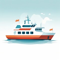 an AI Image Generator, Illustration of a Passenger Ferry