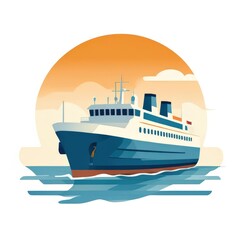 Fototapeta premium an AI Image Generator, Illustration of a Passenger Ferry