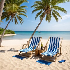 Romantic Beach Getaway Couple's Relaxation on Tropical Shore