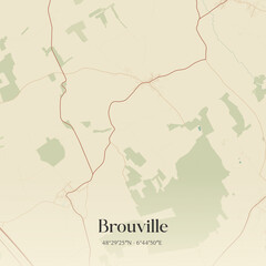 Obraz premium Vintage map of Brouville, France.