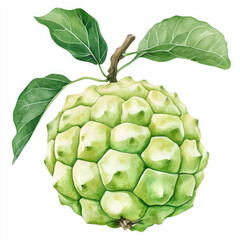 Fototapeta premium Illustration painted in realistic style, with fresh green color shade