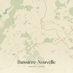 Fototapeta premium Vintage map of Bussière-Nouvelle, France.