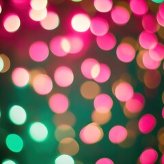 Abstract Pink and Teal Bokeh Lights Background