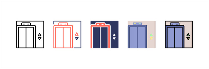 Elevator Multistyle Icon Set