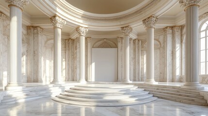 Obraz premium Grand Palace Hall Empty Marble Rotunda