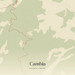 Obraz premium Vintage map of Cambia, France.
