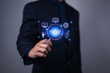 Online Education Concept Choose the correct answer. Online Digital Technology Concept Internet Education Learning Training Course Digital.