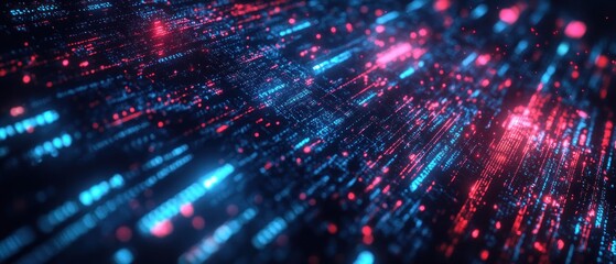 Fototapeta premium Abstract digital light trails in vibrant colors