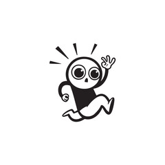 funny cartoon monster silhouette or illustration