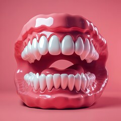 Obraz premium Vibrant dental artistry display studio sculpture contemporary close-up creative expression