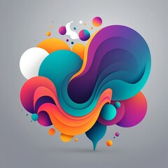 Obraz premium Abstract Colorful 3D Liquid Shapes