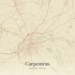 Obraz premium Vintage map of Carpentras, France.