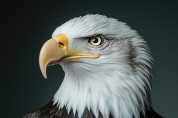 Fototapeta premium Majestic eagle portrait showcasing intricate feather details and